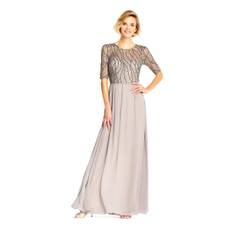Adrianna Papell - AP1E202210 Elbow Sleeves Beaded Chiffon Gown
