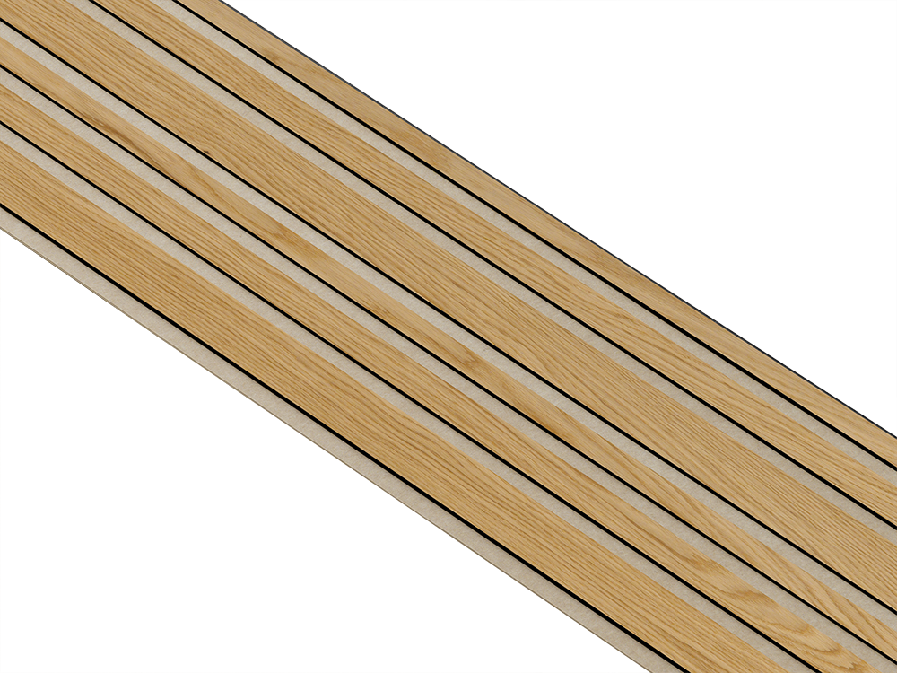 I-Wood Basic Mixed listebredde paneler, i sort kerne, klar oliering - mål 17 x 300 x 2780 mm.