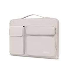 MOSISO 360 skyddande laptopfodral kompatibelt med MacBook Air 15 tum M3 M2 2024 2023/Pro 15 tum, 14 tum laptopfodral, Dell XPS 15, sidoöppningsväska med 2 upphöjda och 1 klafffickor, stengrå