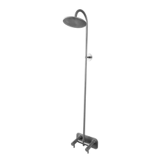 Frostline Duo væghængt udendørsbruser, til 30-55 cm væg, rustfrit stål