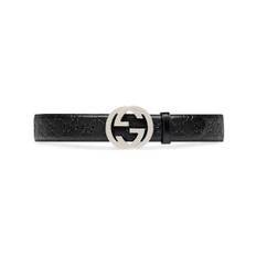 Gucci - bälte - herr - metall/läder - 80 - Svart