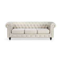 Chesterfield Deluxe 3-pers Sofa - Beige Velour sofaer