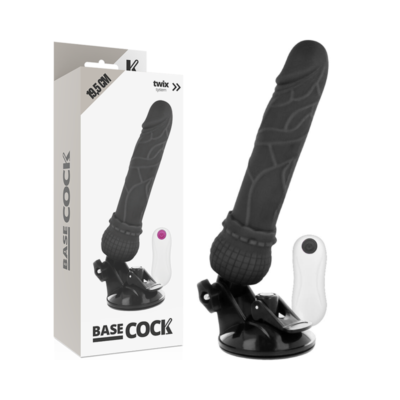Realistisk vibrator med fjärrkonroll svart 19,5 cm