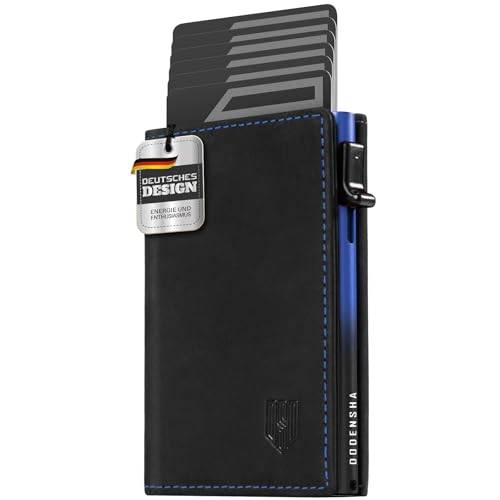 DODENSHA MagSnap Geldbörse Herren I Slim Wallet mit Münzfach I Wallets for Men für 10+ Karten I Magnetischer Verschluss portmonee Herren Slim I RFID Schutz I Schwarzblau