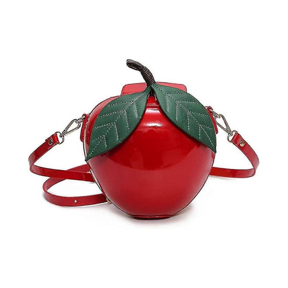 Apple Shape Pu Women Crossbody Messenger Shoulder Bags Cute Cartoon Satchel Girls Kids Lolita Casual Leather Handbag Purse