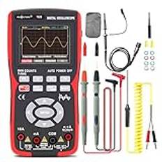 TFixol Oscilloskop Multimeter Handhållen LCD Digital Multimeter & Oscillometer 2-i-1 Universal Meter Scope Meter 9999 Räknar 10MHz 48MSa/s Enkelkanalsmätning AC/DC Spänning & Strömresistans