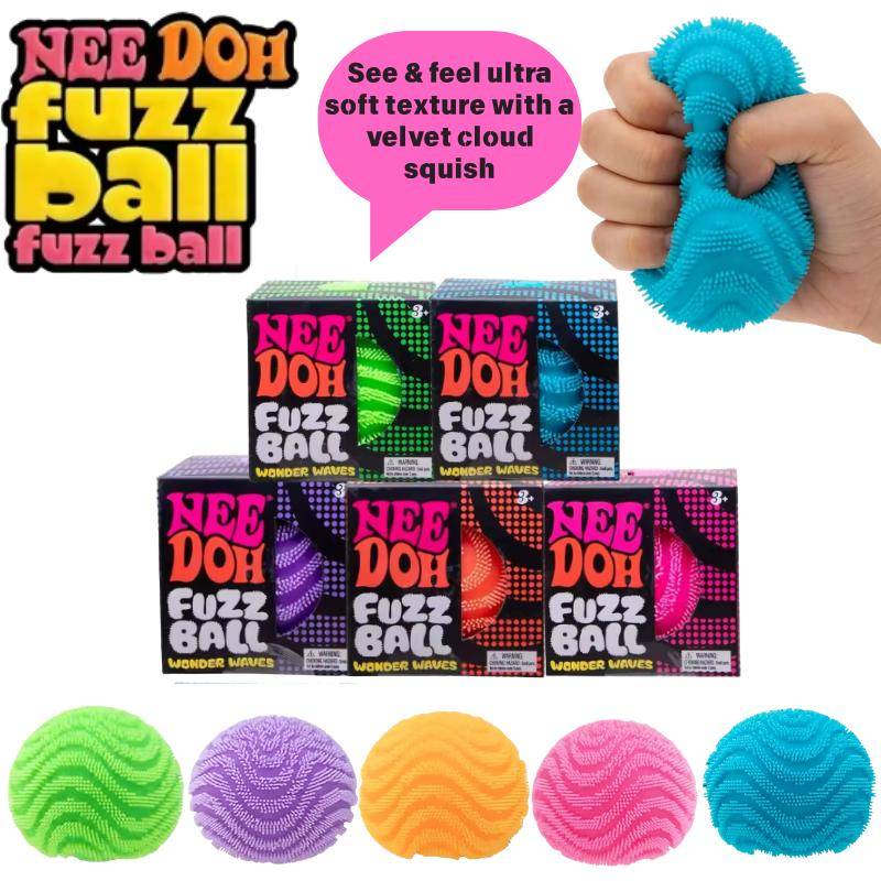Nee Doh Waves Fuzzboll Mjuk Textur Sensorisk Klämboll Stresslindring Fidget-leksak Ångestlindring Handboll för Vuxna Barn