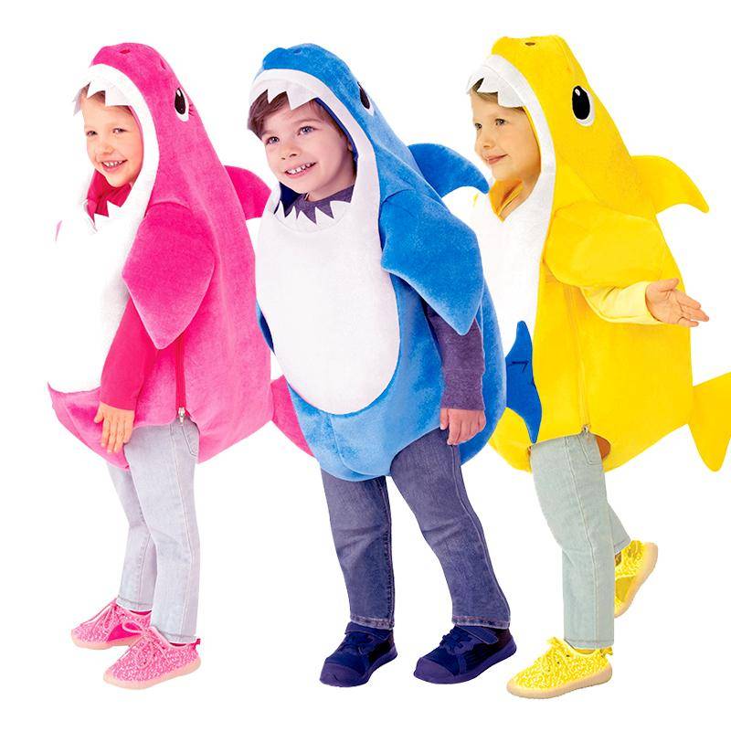 Familj Hajdräkter för Pojkar och Flickor, Trefärgade Kostymer, Perfekta för Karneval och Halloweenfester, Innovativa cm blue
