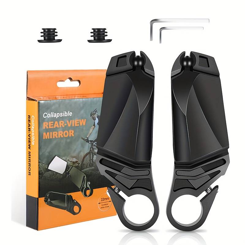TEMU West Biking 1 Pair Foldable Bicycle Rearview Mirrors Hd 360° Rotatable Bike Handlebar Mirrors Adjustable Reflector Durable Acrylic Universal Additions Foldable Design