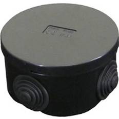 ESR 65mm IP44 Round PVC Junction Box with Knockouts - Black