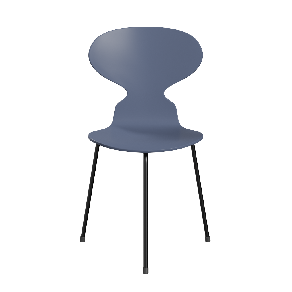 3100 Myren med 3 ben, sort stel af Arne Jacobsen Lakeret finér - Dusk Blue (850) - Jacobsen Plus