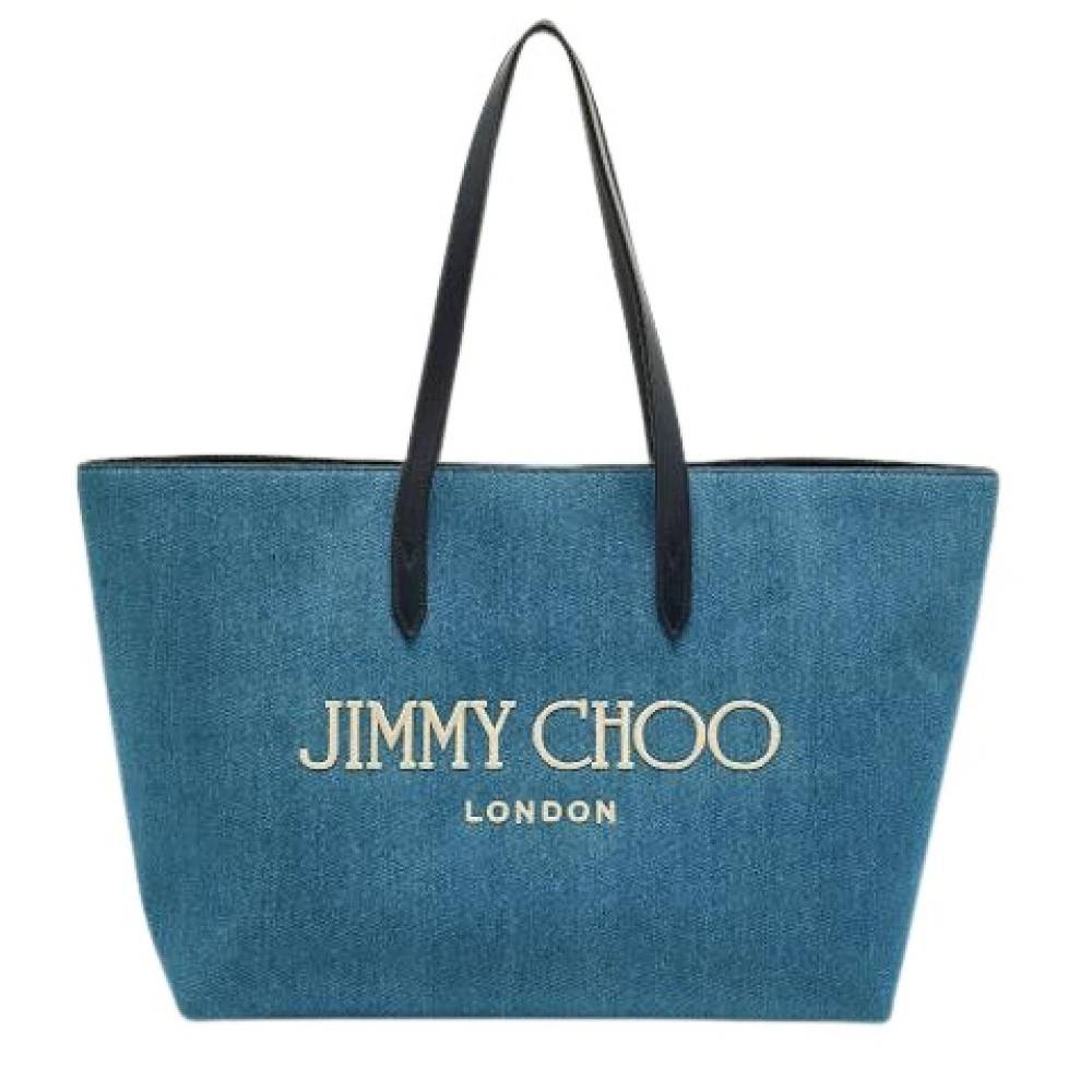Jimmy Choo Pre-owned Pre-owned Denim Skuldertaske - Vintage - Dame - Blå - ONE SIZE - Uld