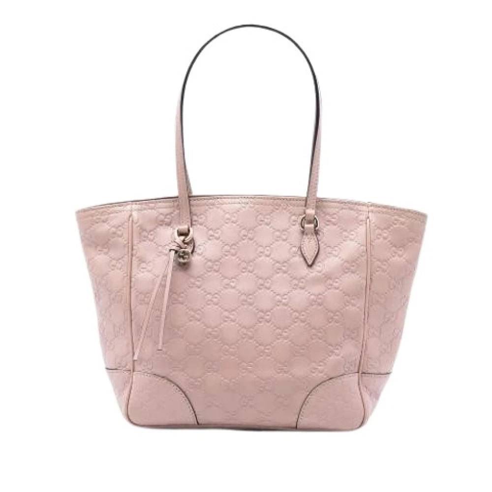 Gucci Vintage Pre-owned Læder Tote - Vintage - Dame - Lyserød - ONE SIZE - Læder