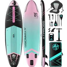 ATPROSS 350x89x15cm Inflatable Paddle Board, 200kg Extra Wide Stand Up Paddleboard for Adults with Premium SUP Accessories Kit & Backpack, Blow Up Kayak Non-Slip Stable Deck Boat for Yoga Fishing Surf