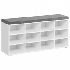 Sittbänk Med Skoförvaring, Upp till 12 par, Vit 104 x 30 x 48 cm