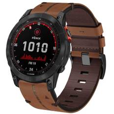 TOPsic Armband für Garmin Fenix 7X, 26mm Echte Leder Ersatzarmband Quick-Fit Uhrenarmband für Garmin Fenix 6X/Fenix 6X Pro/Fenix 5X/Fenix 5X Plus/Fenix 3/Fenix 3 Enduro/Quatix 3/Fenix 8 51mm