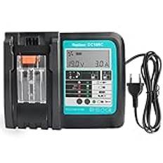 Powarobor Ersättningsladdare DC18RC DC18RA batteri snabbladdare för Makita 14,4 V~18 V Li-Ion skjutbatterier BL1440 BL1815 BL1830 BL 1840 BL 1850 BL1860 med LCD-display