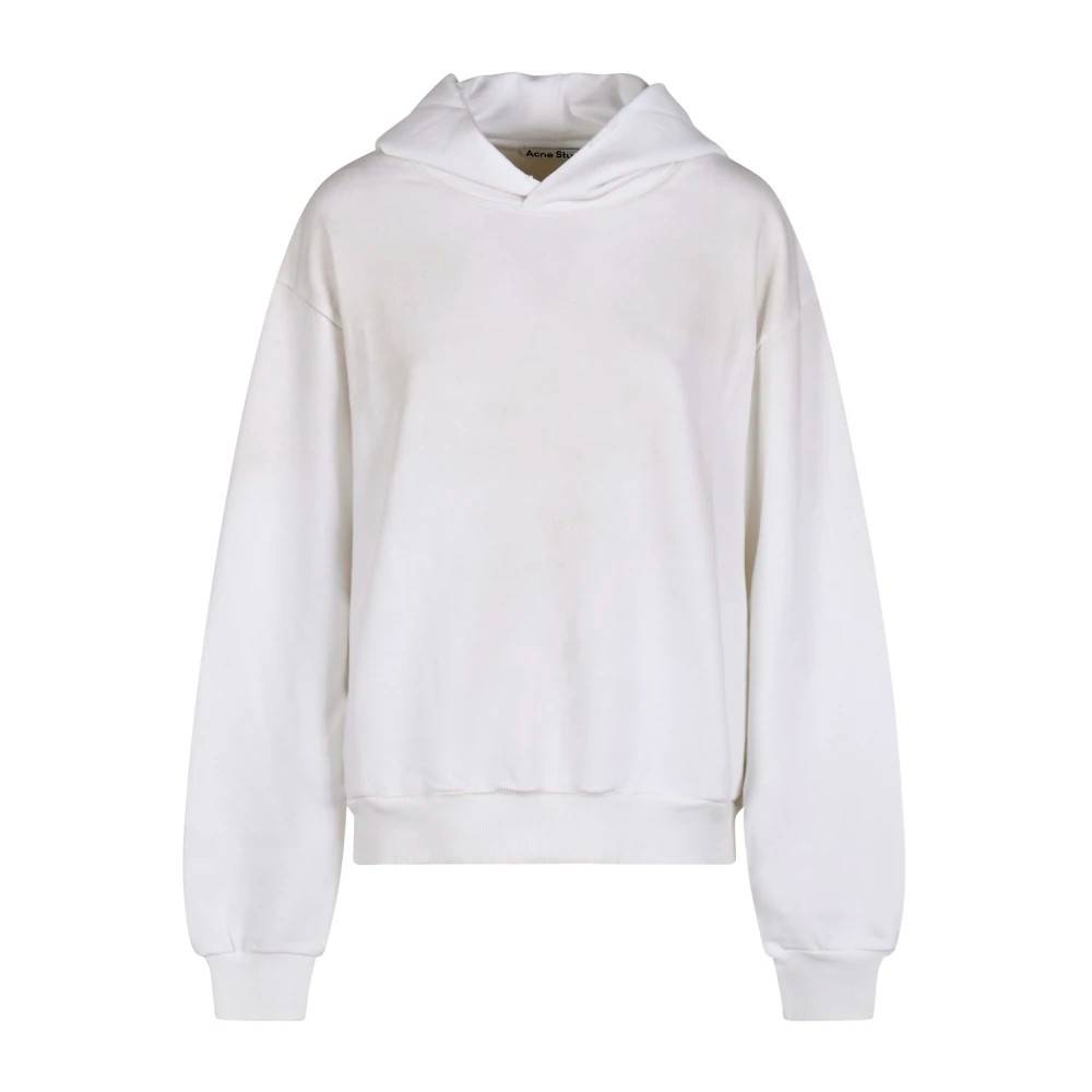 Acne Studios Fleece logo hoodie - Sweatshirts - Dame - Hvid - 2XS/XS - Bomuld