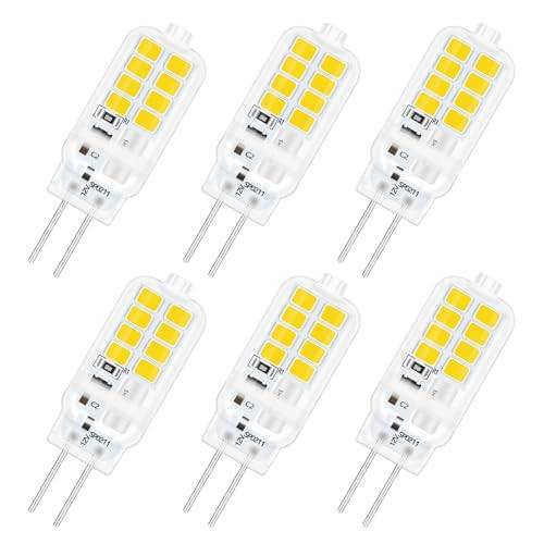 SCNNC G4 LED-lampa 12 V 3W icke-dimbar, 16 SMD 300LM neutral vit 4 000K, motsvarande 25 W halogen, för ljuskrona, skåpljus, sovrum, landskapsbelysning, set om 6