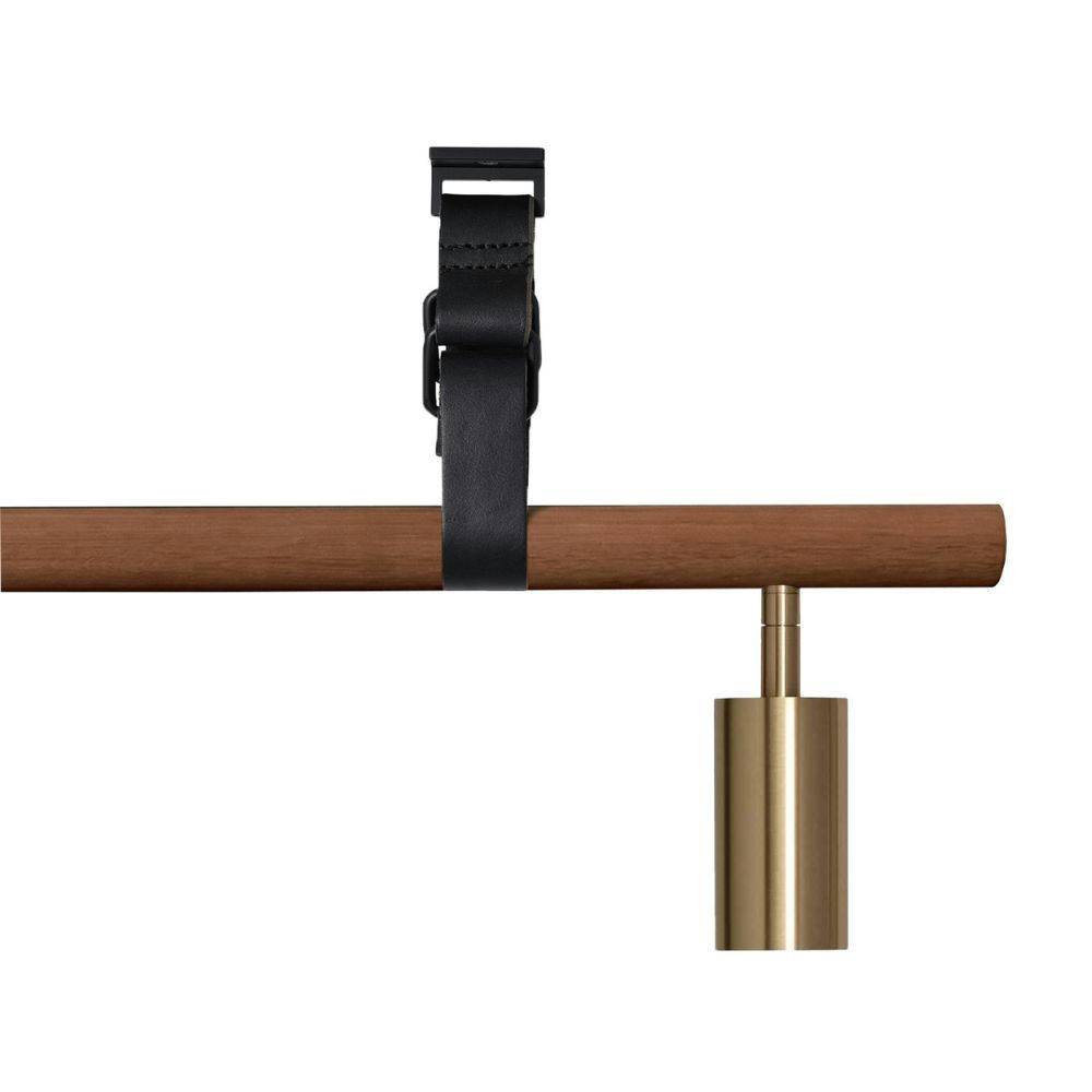 RUBN Long John Pendel 6 Spots (220 cm) Valnød/Messing Black Leather