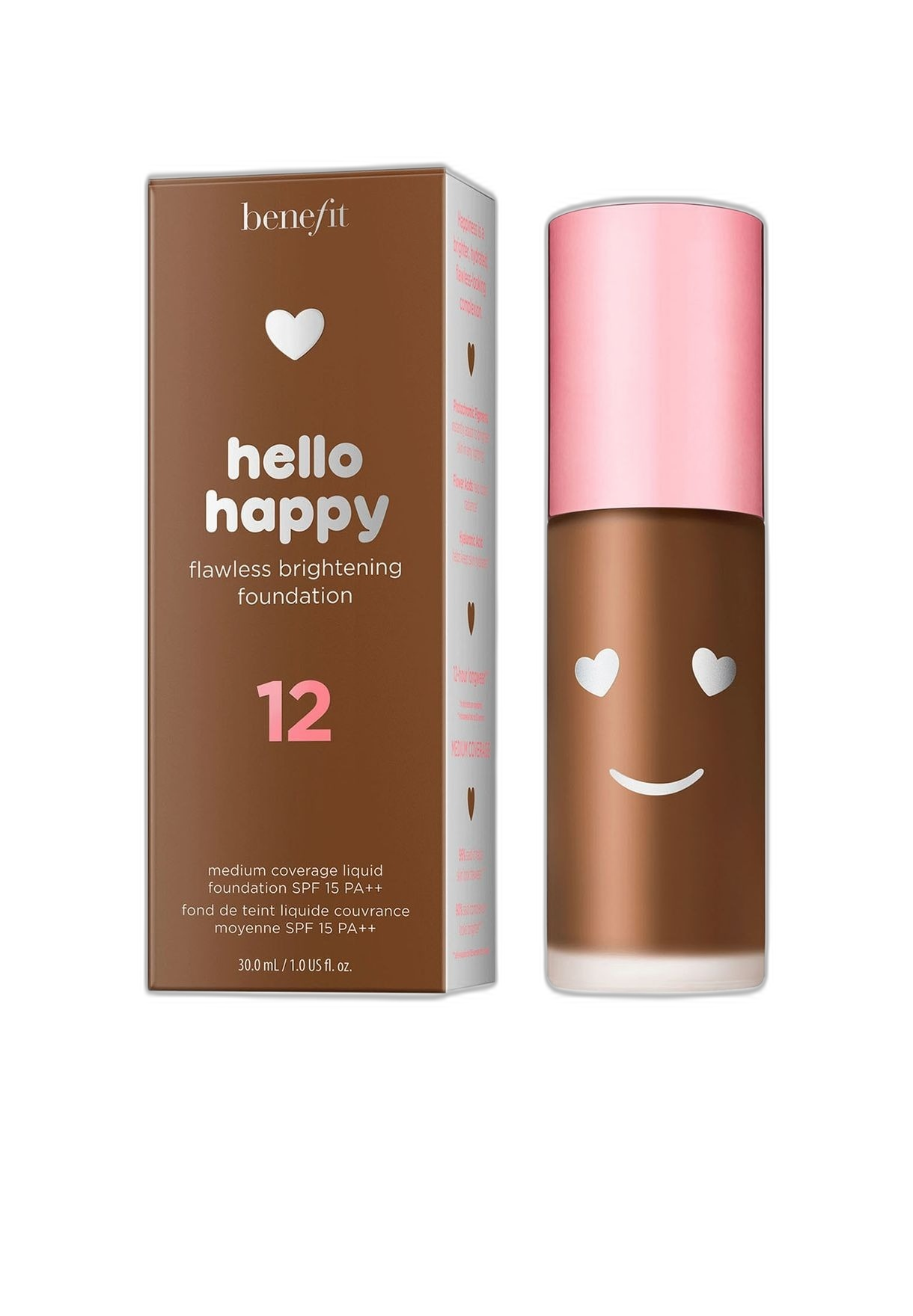 Benefit, Hello Happy, Lysande, Flytande Foundation, 12, Djupvärmande, SPF 15, 30 ml