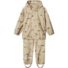 Name It Nmmdry10 Rain SET AOP FO Str 104 - White Pepper/small City Regntøj hos Magasin