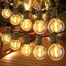 Utomhus ljusslinga LED, 45,7M G40-strängljus Utomhusutbyggbar med 75 + 2 G40 -glödlampor IP45 Vattentät inomhus/utomhus led för trädgård, uteplats, garage, bröllop, fester