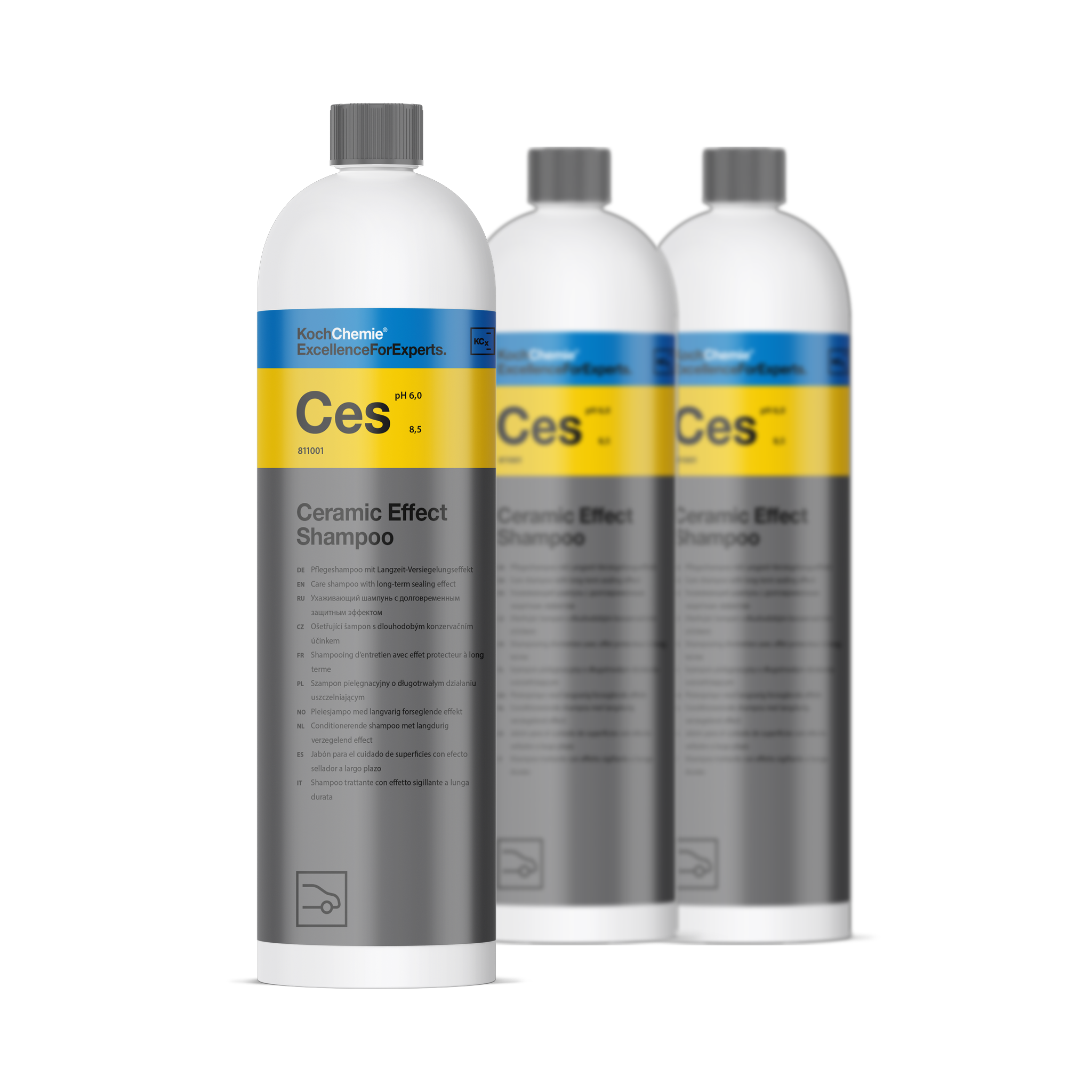 Ceramic Effect Shampoo "Ces" Pflegeshampoo mit Langzeit-Versiegelungseffekt - 3x 1000ml