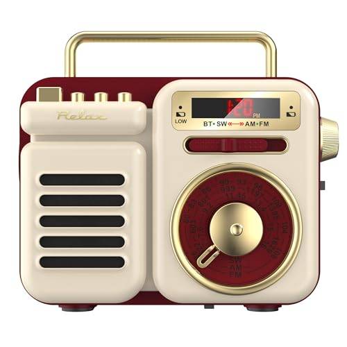 RELAX Multi Retro Radio with Speaker, 7-in-1 Portable Radio, Bluetooth, MP3 Music Playback, LED Light, Flashlight, Power Bank, Multi-Function Radio, R