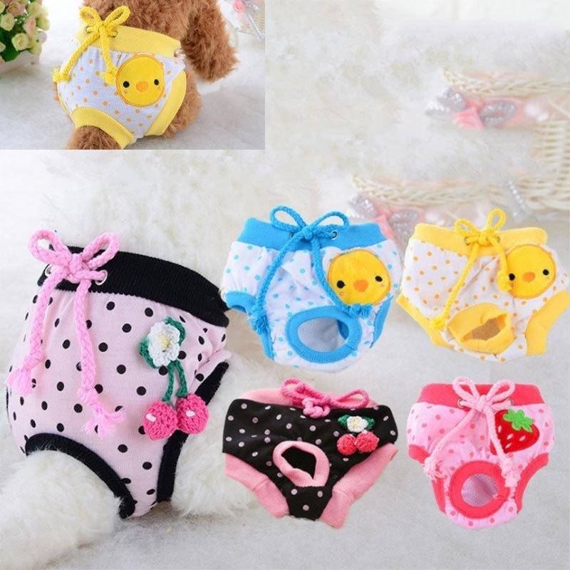 Valpbyxor Sanitetsbyxor Hund Fysiologiska Shorts Underkläder Små Meidium Hundar Blöja Husdjur rosa