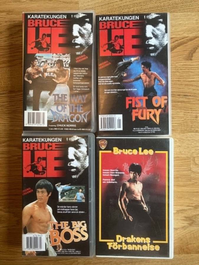 Bruce Lee VHS-filmer 4 st: The Way of the Dragon, Fist of Fury, The Big Boss