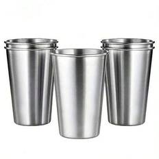 1/4 st rostfritt stålkopp ölkopp kaffekopp praktisk vattenkopp enkelskiktad kall dryckeskopp metall tekopp, 8/12/16.9oz - Multifärgad (Multi-size)