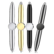 4 stk. Fidget Pen Spinner Pen med LED-lys Multifunktionel Cool Angst Pen Hjælp Stress Reducer Kuglepen (Som Vist)