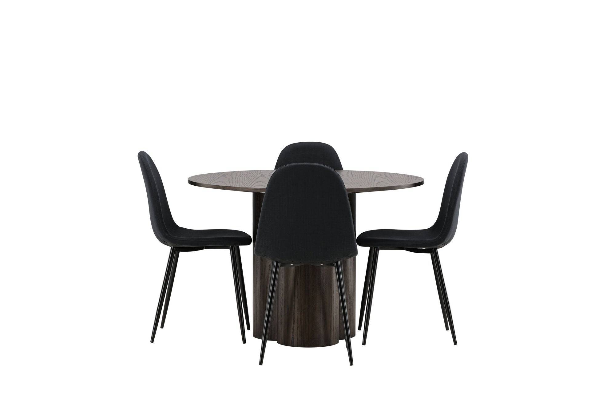 Venture Home OliviaDiningbord-Mocca/MoccaVeneer+PolarDiningstol-BlackLegs-BlackFabric_4
