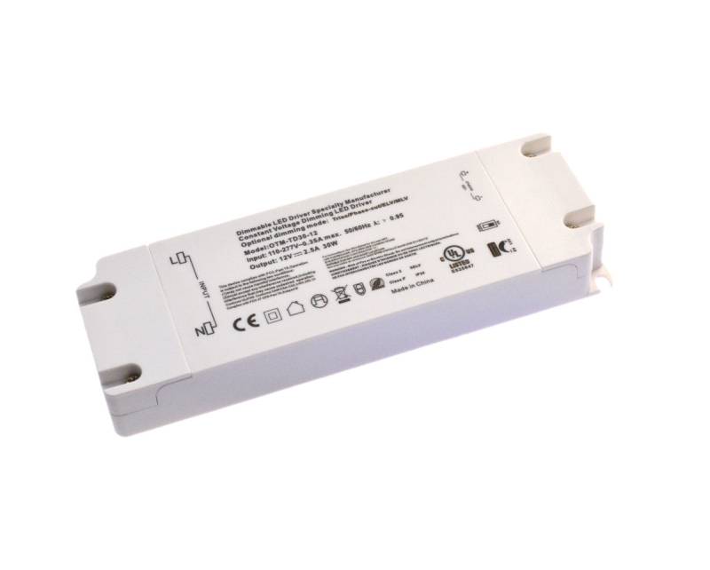 TRIAC 12V DC LED driver, 30Watt, dæmpbar - OTM-TD30
