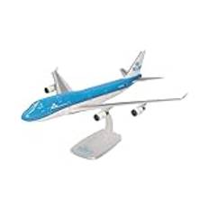 herpa 611442-001 Snap-Fit Airplane KLM Boeing 747-400M – PHBFW "City of Shanghai" miniatyr på 1:250 skala, samlarobjekt, modell med stativ, plast