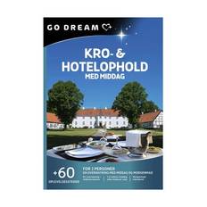 GO DREAM Gavekort - Kro- og Hotelophold m. middag - For 2 personer - Vælg mellem +40 oplevelsessteder