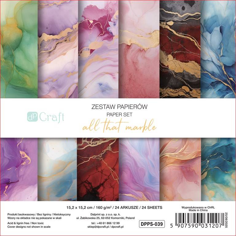 Scrapbookingpapper - 15x15cm - All that marble 12st ark