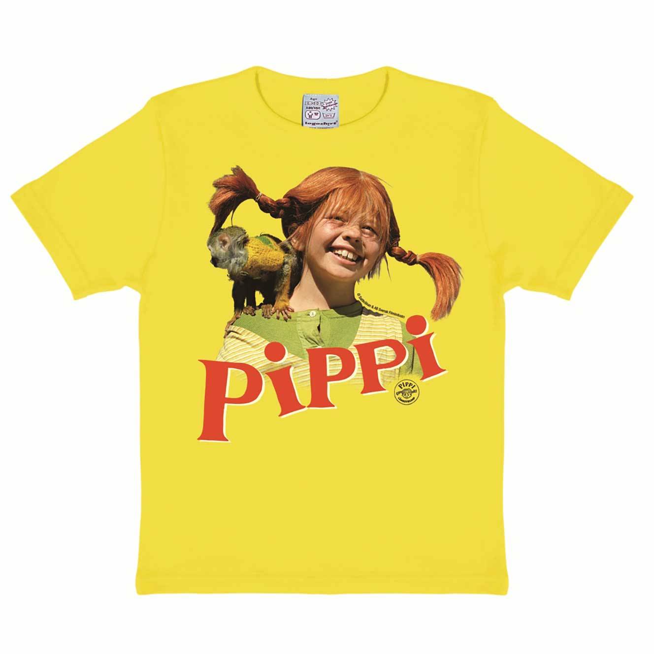 Pippi Langstrømpe Gul Børne T-Shirt - 140-152