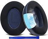 SoloWIT Ersättning av kylande gel-öronkuddar, öronkuddar för Bose QuietComfort 35 (QC35) och Quiet Comfort 35 II (QC35 II) hörlurar, mjukare läder, bullerisolerande skum - Marinblå