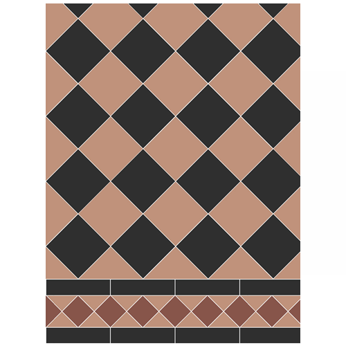 Klinker Victorian Exeter 10x10: 10x10 Svart/Terrakotta MIx (Nät) 0,97 kvm/box