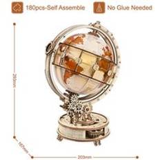 Robotime rokr luminous globe 3d träpusselspel montera modellbyggsats leksaker för barn pojkar