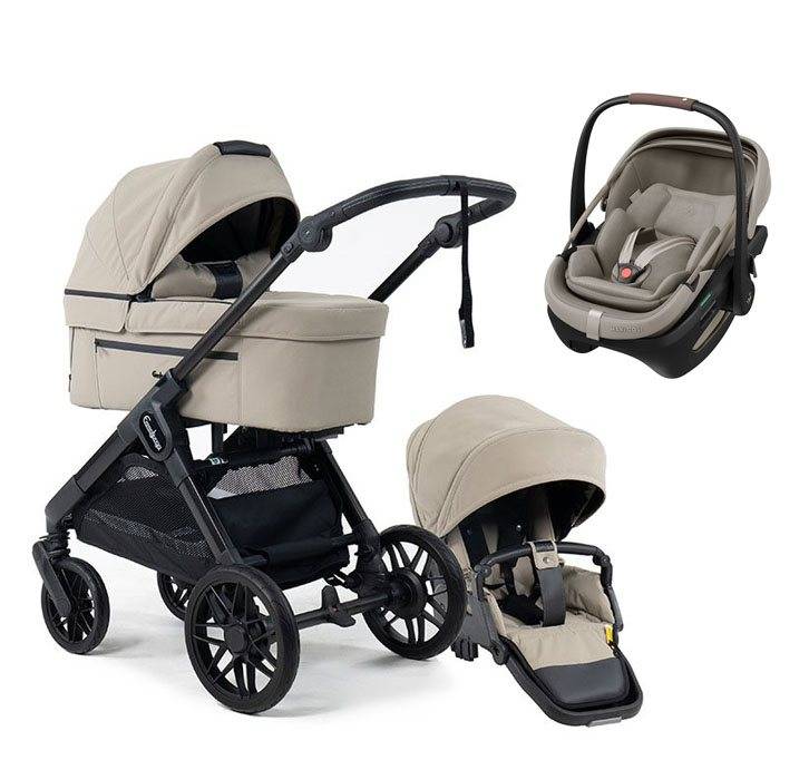 Emmaljunga Sento Max duovagn Flat+ 2027 + Maxi-Cosi Coral Slide Pro babyskydd
