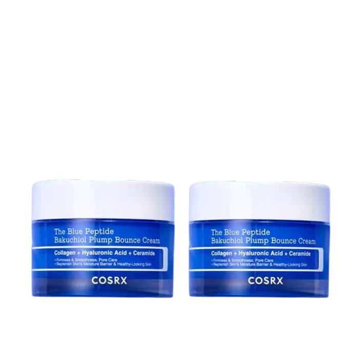 COSRX - The Blue Peptide Bakuchiol Plump Bounce Cream - 50ml (2ea) Set - black