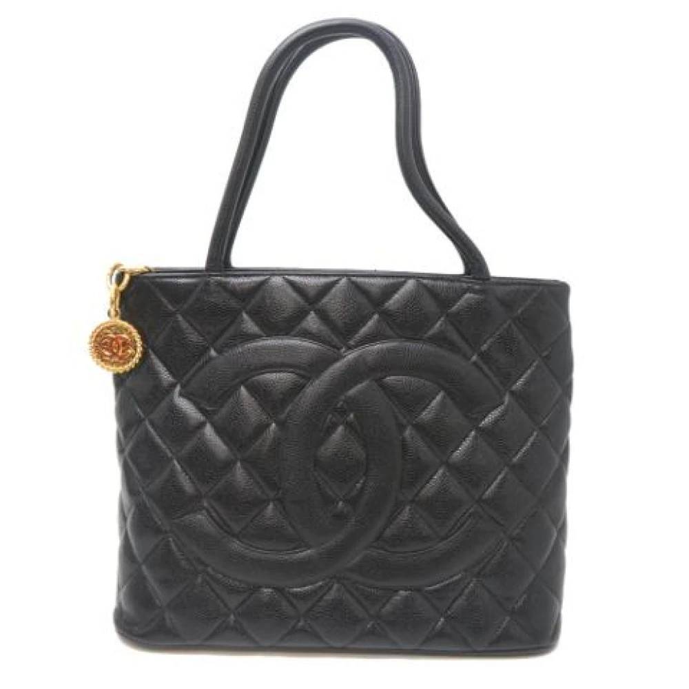 Chanel Vintage Pre-owned Læder Tote Taske - Vintage - Dame - Sort - ONE SIZE - Læder