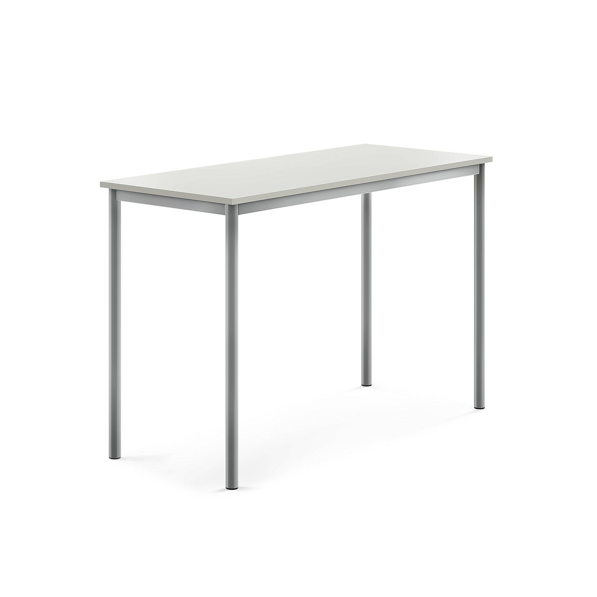 Bord BORÅS, 1400x600x900 mm, stativ silver, högtryckslaminat, grå