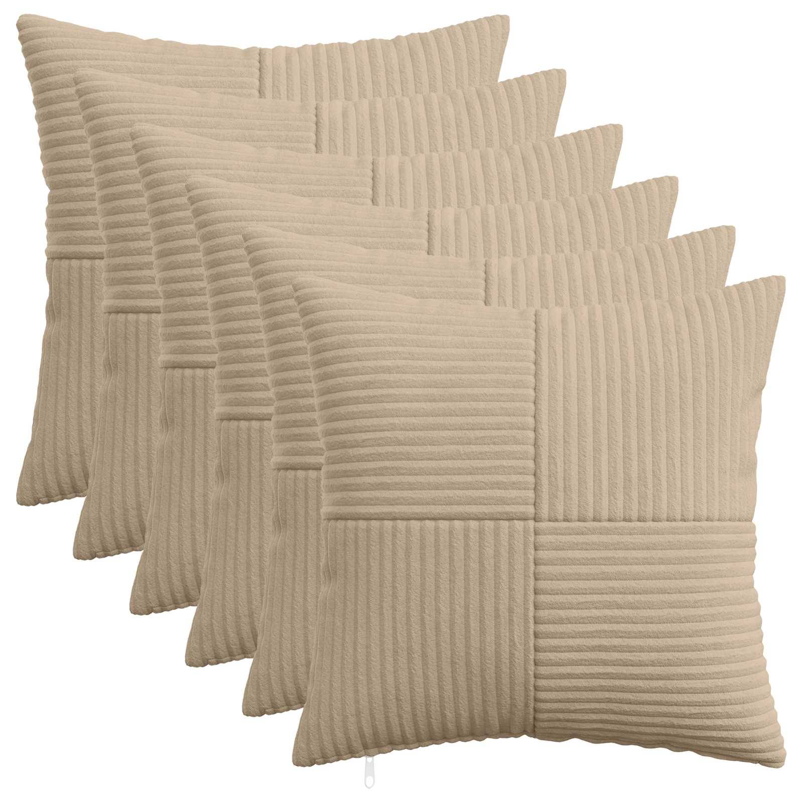 vidaXL Kuddöverdrag 6 st ALMELO Taupe 40 x 40 cm manchester