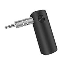 HUPYOMLER 1 del bil Bluetooth 5.3 adapter trådlös sändare mottagare 3,5 mm ljud AUX-adapter svart för bil ljud musik handsfree headset