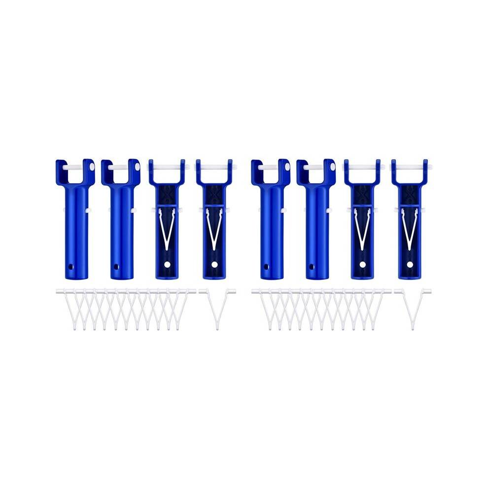 8Pcs Swimming Pool Vacuum Handles Pool Cleaning Tool Replacement Accessories with 24Pcs V-Shaped Clip
