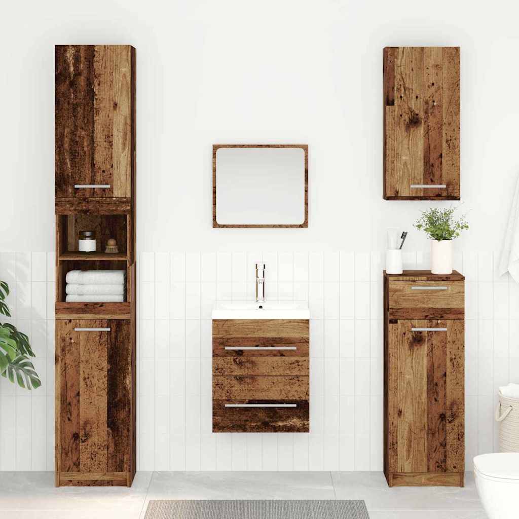 vidaXL Vaskeskab Gammelt træ 38,5 x 41 x 48 cm Konstrueret træ